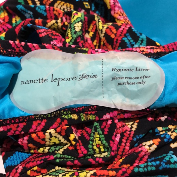 NWT Nanette Lepore multi color onepiece swimsuit S - Picture 10 of 13